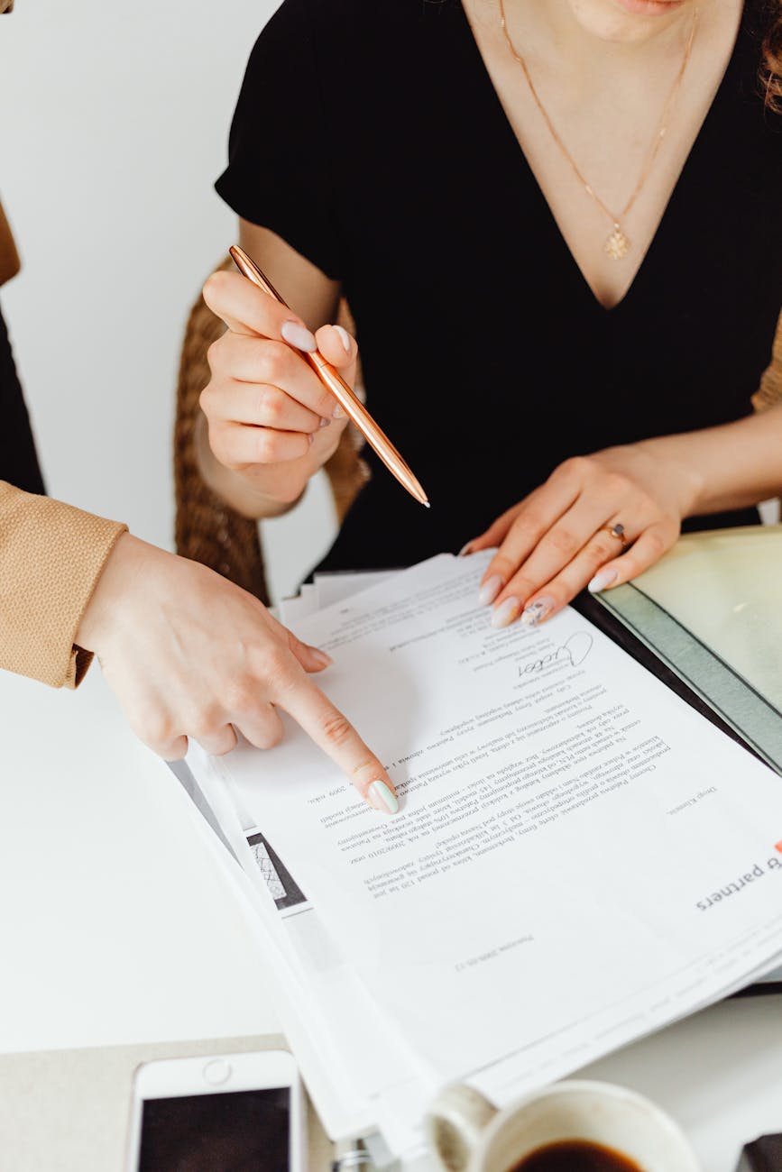 people doing their paperwork